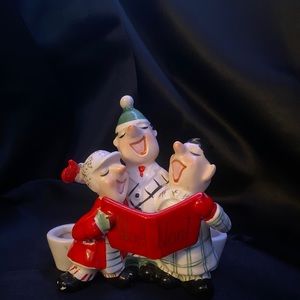 Vintage Holt Howard trio Carolers candle holder